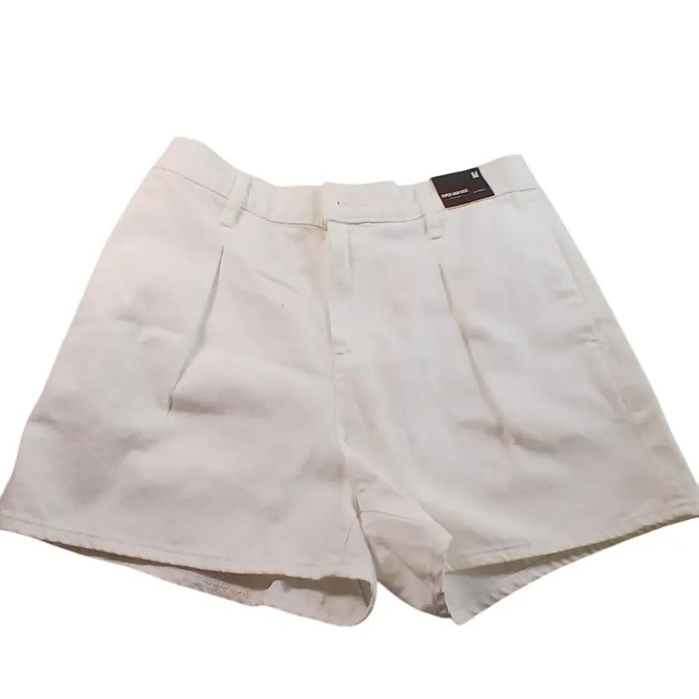 Express Womens New w/Tags White High Rise Elastic Waist Shorts - Size M